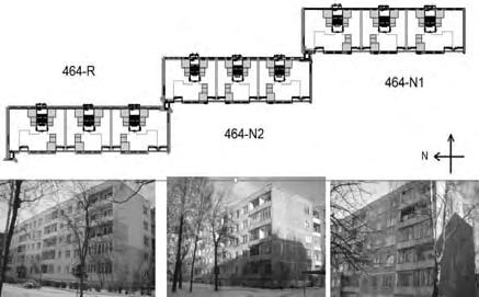 planned microclimate monitoring was not implemented in three apartments in one of the nonrenovated 464-series building, but identical apartments were used in two nearby buildings.
