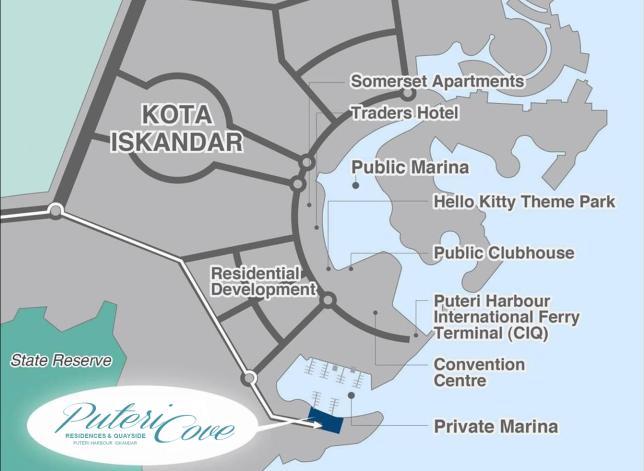 Accessibility and connectivity to Singapore via ferry, car or rail is a breeze when at Puteri Cove Quayside.
