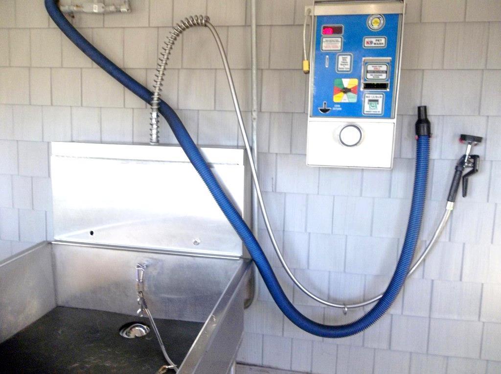 Pet wash sinks used by customers are common use