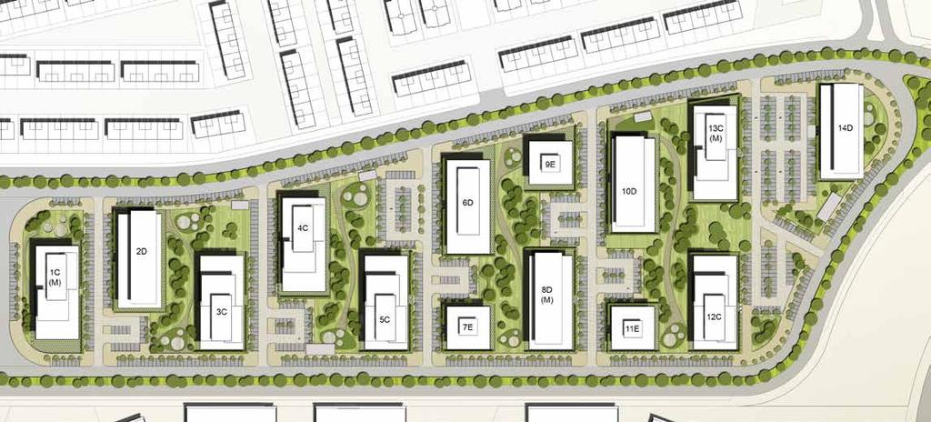 N1C10 SITE PLAN Each cluster of buildings was tastefully designed to embrace a spacious green courtyard where children can play safely, and where families can have their kids play outdoors without