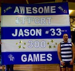 WRFL IMAGES Albion star Jason Butina celebrated his 300th