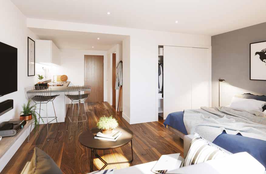 Inside each apartment you can expect a high specification finish, with contemporary fitted kitchens and integrated appliances.