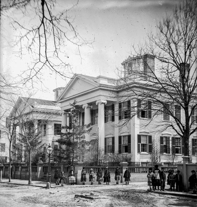 View of the Greek Revival-style houses built for William Hadwen,