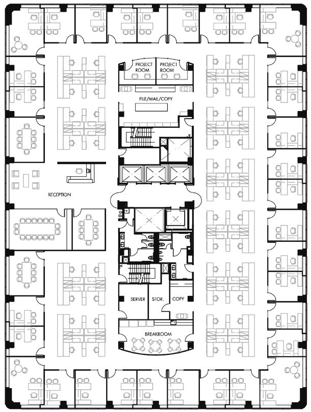 Typical Lower Floor Plan Open Layout MEETING AREAS 4 Conference Rooms 5
