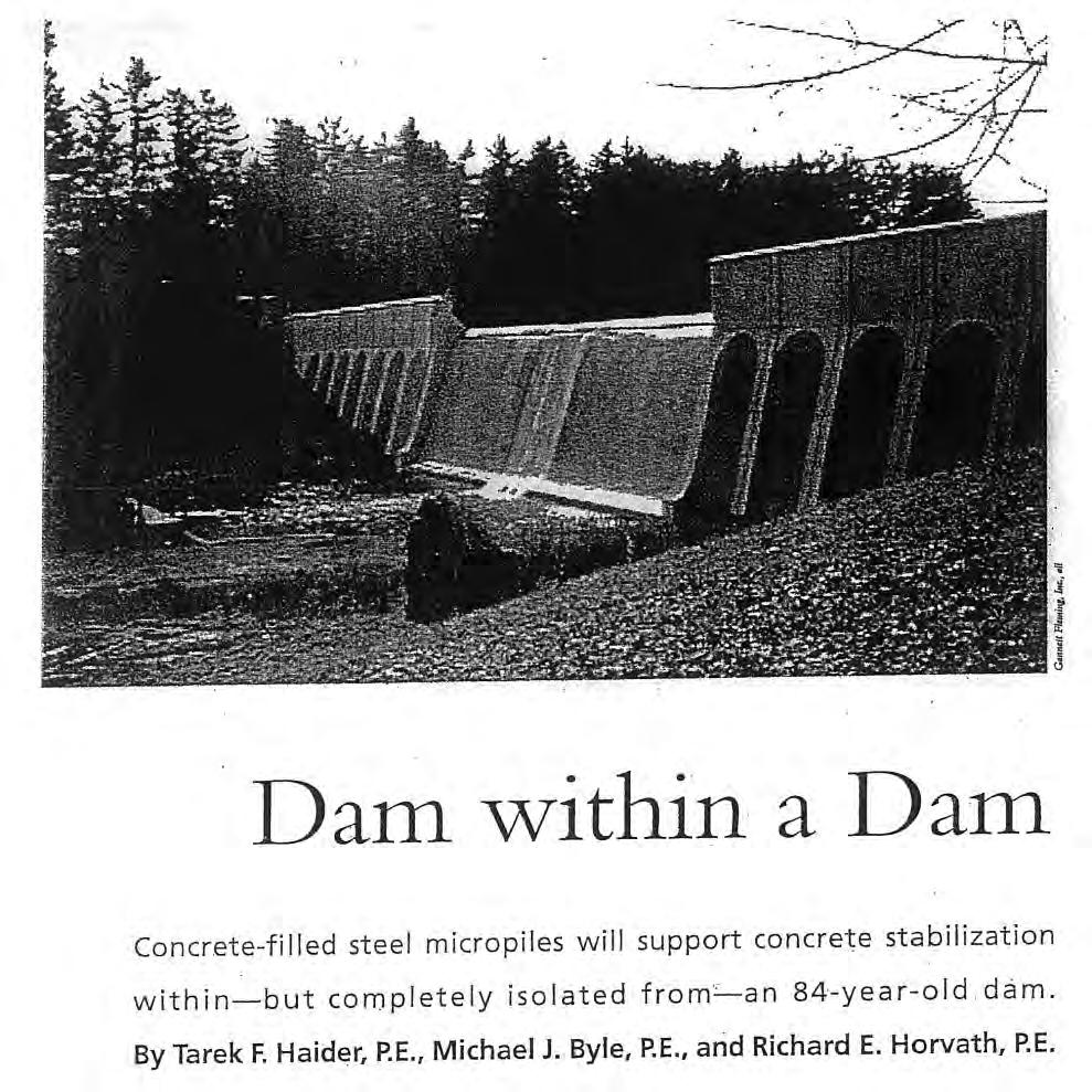 ROCK RUN DAM, PA 42 ft high slab and buttress dam located in eastern PA. The dam was constructed in 1917 and had very few repairs. Upstream slab was cracked w/ severe concrete deterioration.