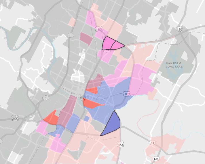 Neighorhood Drilldowns Introduction In this section we present drilldown analyses of two gentrifying areas of Austin: the Montopolis neighborhood in near-southeast Austin, and St.