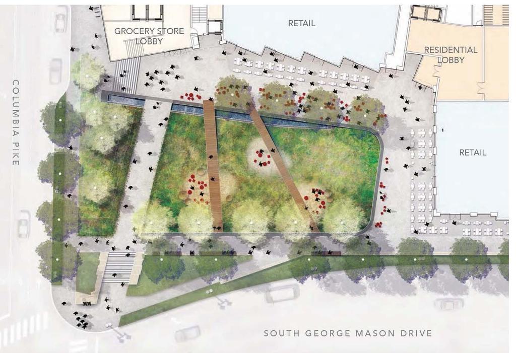 Exhibit 9: Proposed public square concept North Vehicular Parking: Parking for the new units is provided within a 3-level below grade parking garage, which contains 600 spaces of which, 365 spaces