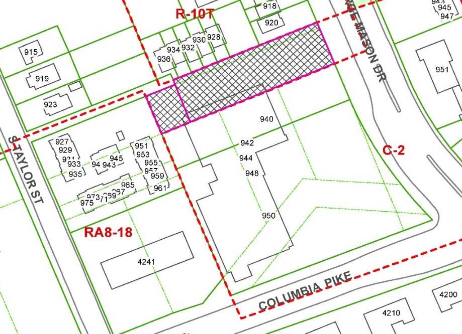 Rezoning Request: Located within the Columbia Pike Special Revitalization District, as shown on the General Land Use Plan, the subject site is eligible for redevelopment under the Columbia Pike Form
