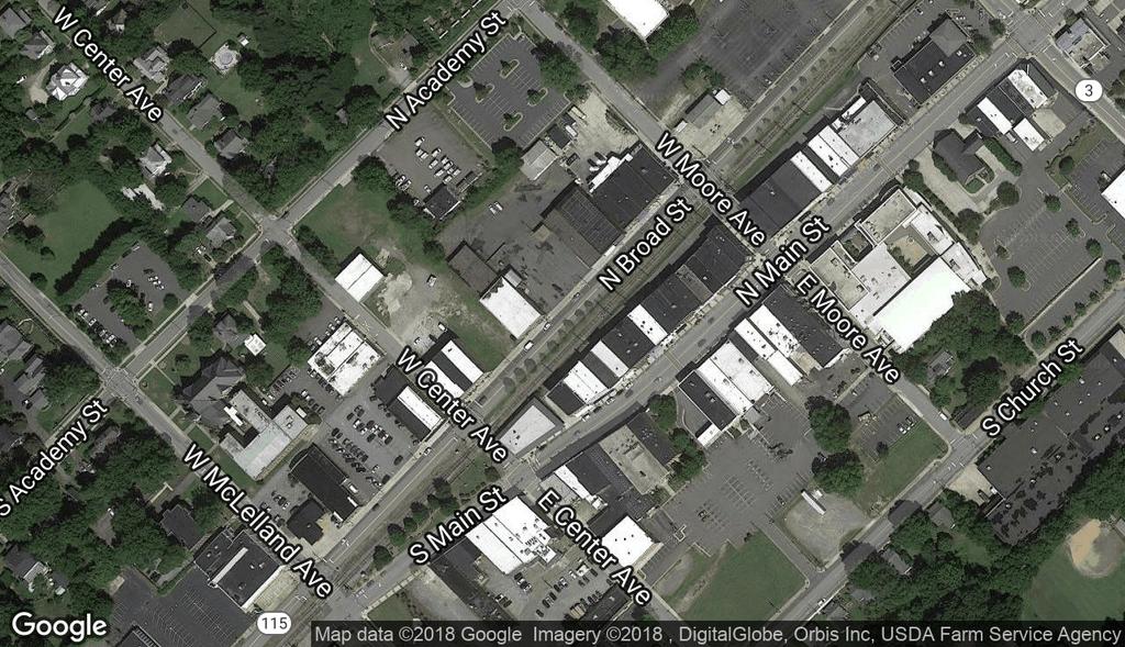 Aerial Map DOWNTOWN MOORESVILLE INVESTMENT PORTFOLIO 128, 134, 156, 162 N