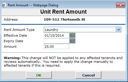 Rent amount at the unit level Create A Reminder The Create Reminder Link is used to create tasks or reminders for users to follow up on in