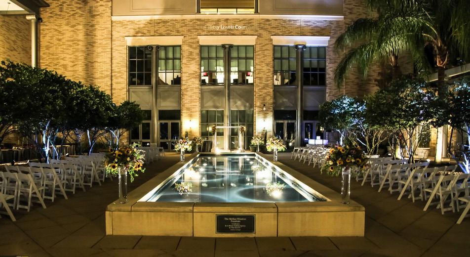 Photo by PRI Productions Second Floor Atrium and Betsy Lovett Courtyard Landscape meets cityscape in an outdoor space highlighting a stunning water feature.