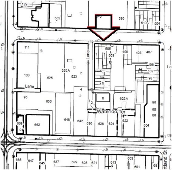 6. IMAGES the arrows mark the location of 505-507 and 509-511 Adelaide Street West 1.