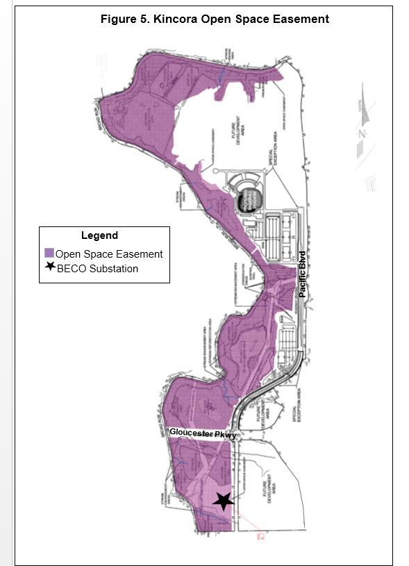 Page 6 Figure 3. Open Space Easement. Surrounding Properties - The substation is surrounded to the north, west, and south by the perpetual Kincora Open Space Easement.