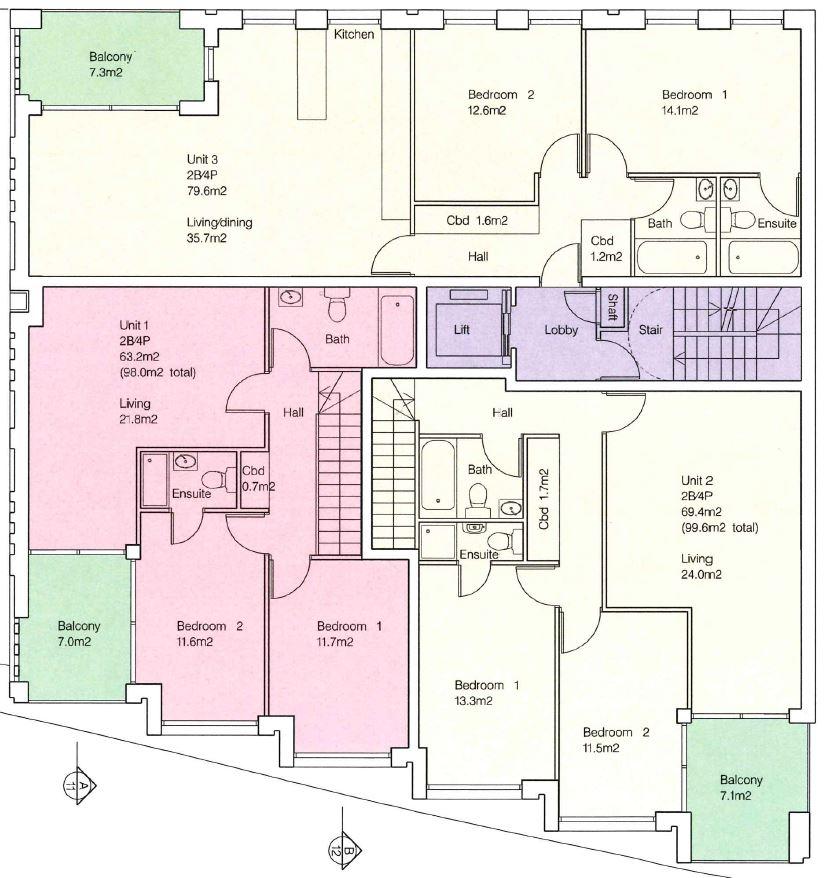 Commercial unit Unit 3 2 bed 2 bath apartment 857 sq ft / 79.