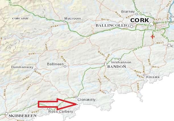 Location & Maps Clonakilty 2.5 miles, Dunmore Hotel & Golf Club 0.7 miles, Ardfield village 3 miles, Cork Airport 32 miles, Cork city 35 miles.