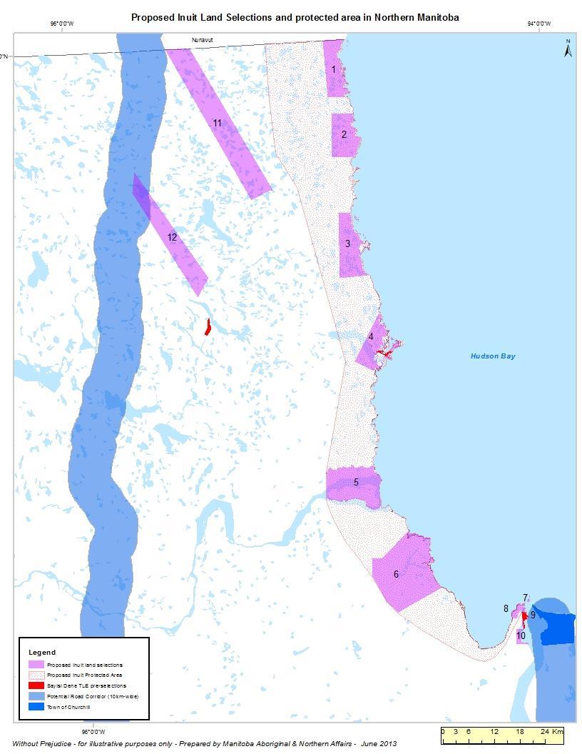 Based on an Inuit land proposal (December 2011) MAP Proposed selections for Inuit ownership - 12 parcels (pink) Inuit