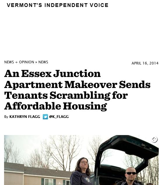 And It s Already Happening Residents of Larkin Terrace in South Burlington, where rents were averaging $600 a month, found themselves displaced, making way for a mixed-use development that did not