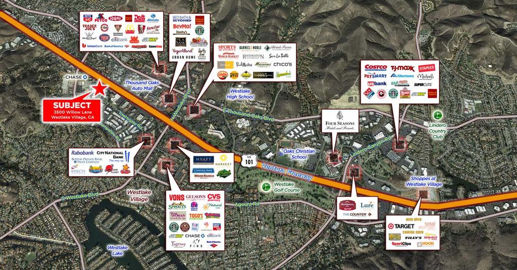 LOCATION HIGHLIGHTS 3500 Willow Lane is located in the affluent Conejo Valley which connects the Los Angeles and Ventura Counties.
