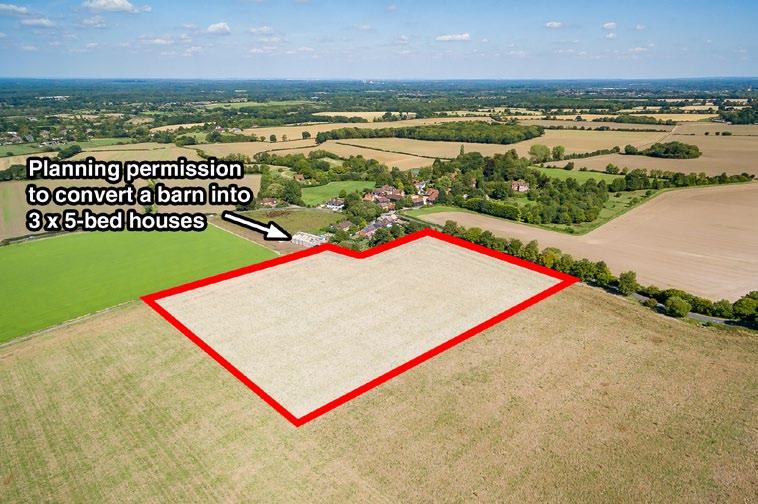 Local Development A parcel of land to the north of the site and within the original farm has received planning permission to convert an agricultural barn into three 3 x 5-bed houses totalling 611 sq.