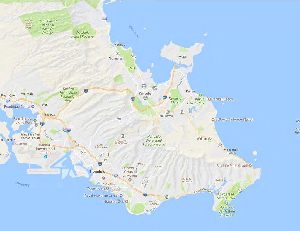 ABOUT THE AREA General Overview Honolulu (population 402,500) is the capital of the State of Hawaii and the county seat of the City and County of Honolulu on the island of Oahu.