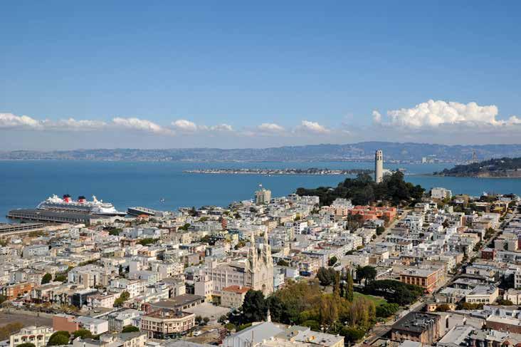 Enjoy the impressive iconic bay and City views from almost every room with memorable outlooks spanning the Transamerica building and downtown, Alcatraz Island and Coit Tower, landmark Nob Hill hotels