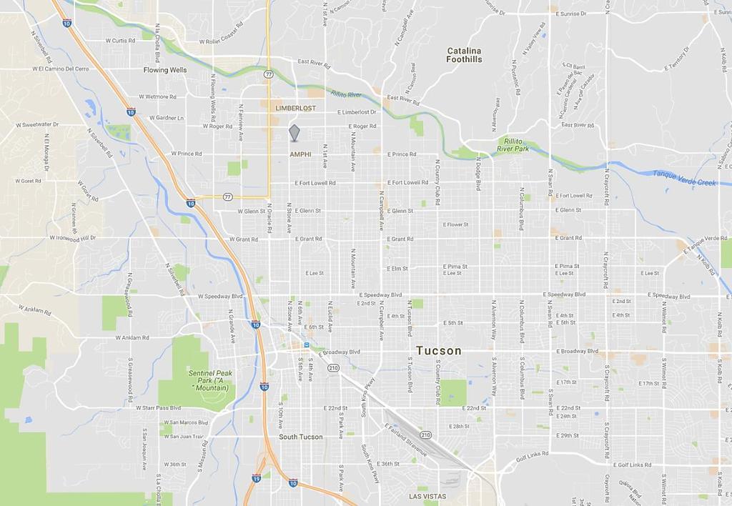 SUBJECT Location Overview is located just west of the intersection of Alvernon Way and East 2nd Street in central Tucson.