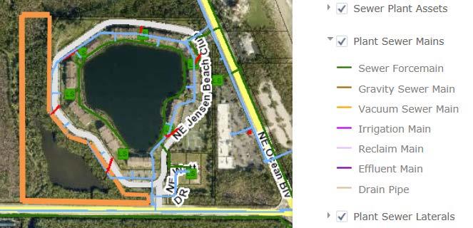 MARTIN COUNTY 18-15 JENSEN BEACH IMPOUNDMENT EXTENSION a) Sewer Forcemain, shown in green b) Potable water, shown in blue Figure 6 The Public Conservation future land use designation permits only