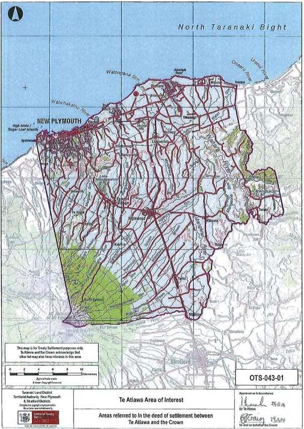1.3 Map of area of interest (Source: Te Atiawa (Taranaki) Deed of Settlement -