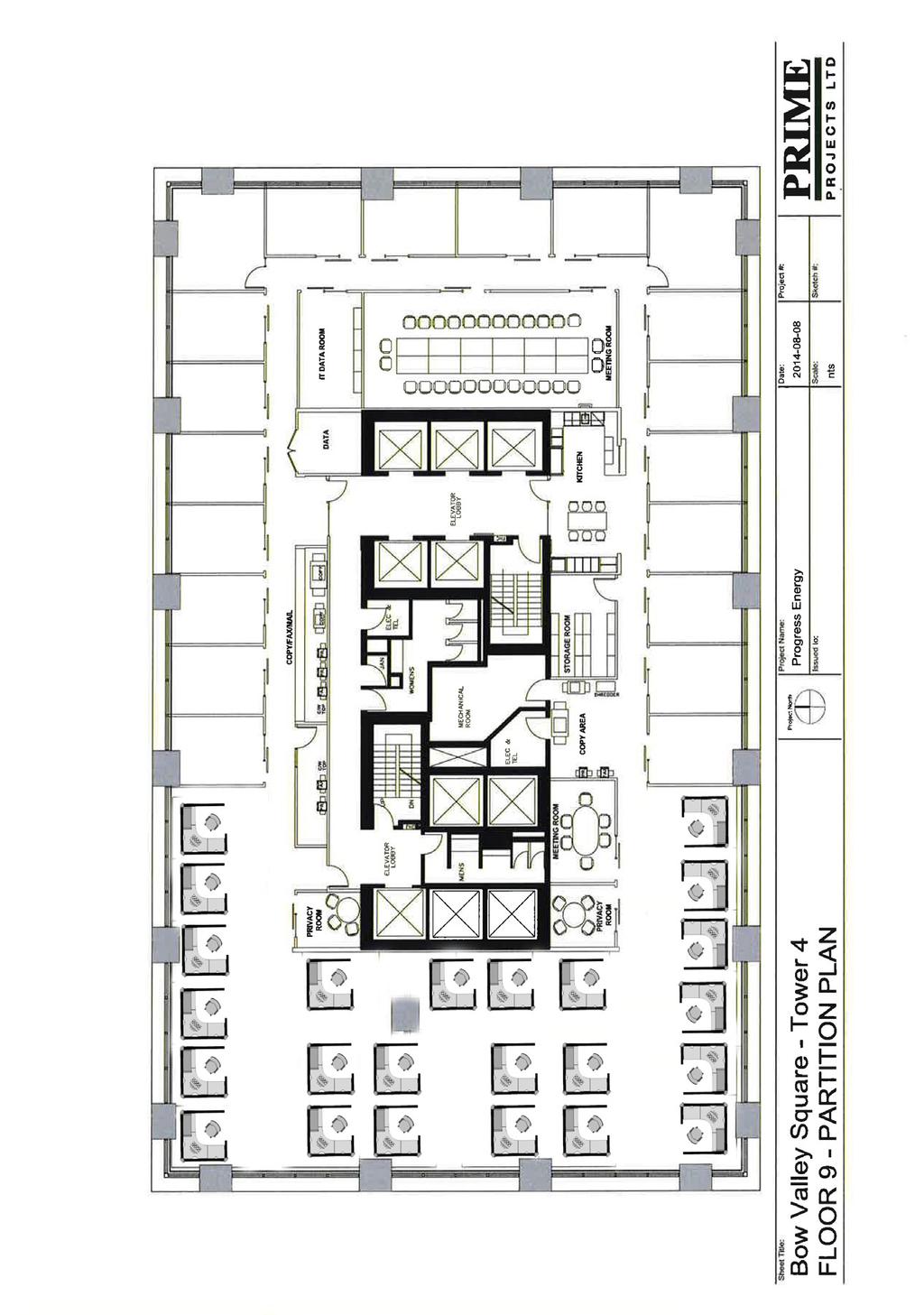 BOW VALLEY SQUARE IV - FLOOR 9 11,516 SQUARE FEET capacity 44 > > 20 perimeter offices > > 24