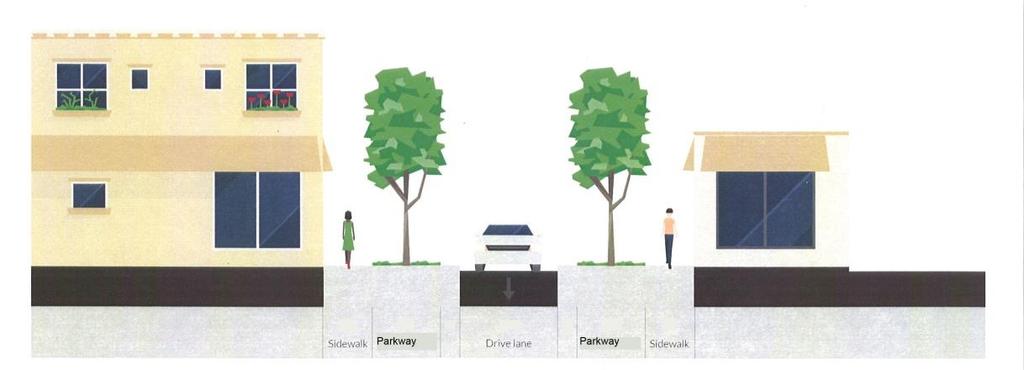 For lots within a Mixed Use District: Off street parking and service/loading area shall be accessed by a rear alley, shared driveway or local street other than a framework street within Centers. 2.