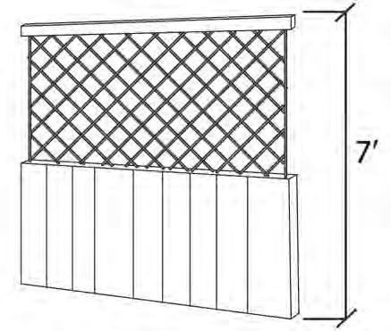 A fence may be located on the private frontages clear away from the right-of way.