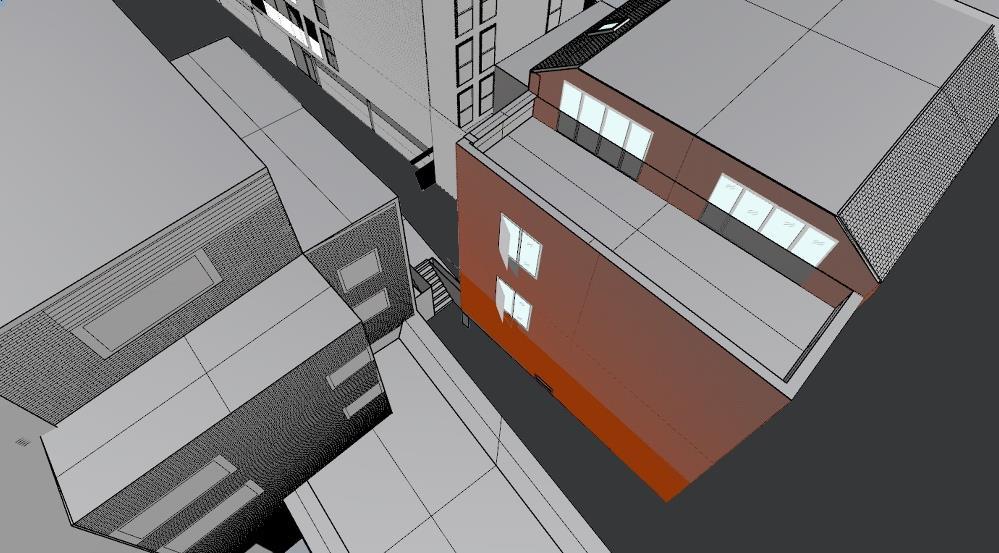 9.0 Scale Views Proposed First and Second floor windows on Rear Elevation in relation to the building opposite.