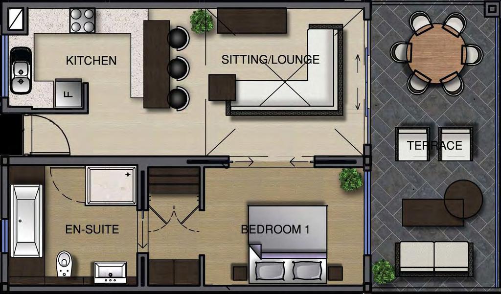 1 BEDROOM APARTMENT 1st & 2nd Floor Units m 2 Kitchen 10 Lounge 13 Bedroom 1 14 Bathroom 1 8