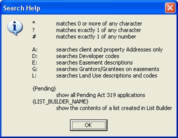Special Search Options Example Searches: 21-1- returns properties with tax map beginning 21-0-0001- and properties with a previous tax map beginning 21-0-0001-785- properties with an ownership,