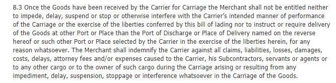 Anticipatory breach Article 71 Stoppage in transit depends in practice on the carriage terms used for