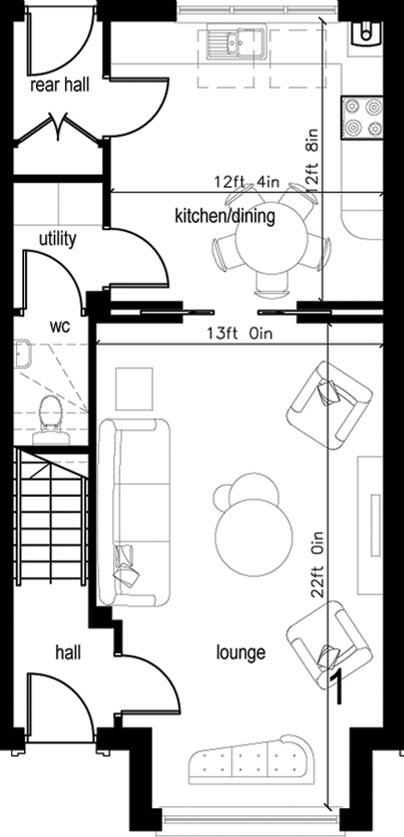 ENTRANCE HALL: Solid 3 point locking system, front door. LOUNGE: 22' 8" x 12' 10" (6.9m x 3.
