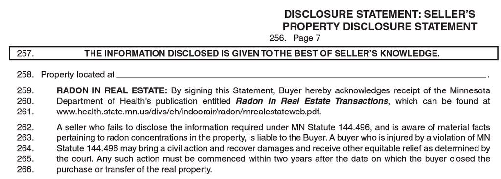 Seller s Property Disclosure