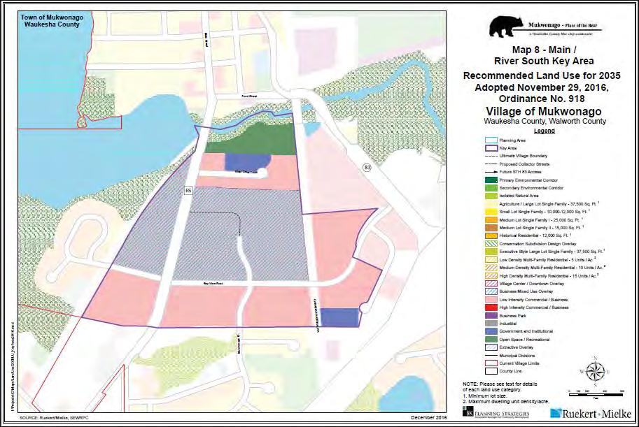 SECTION 20: Planned Zoning for River South District (Includes TID #4) As Shown In the 2016 Updates to the Village of Mukwonago