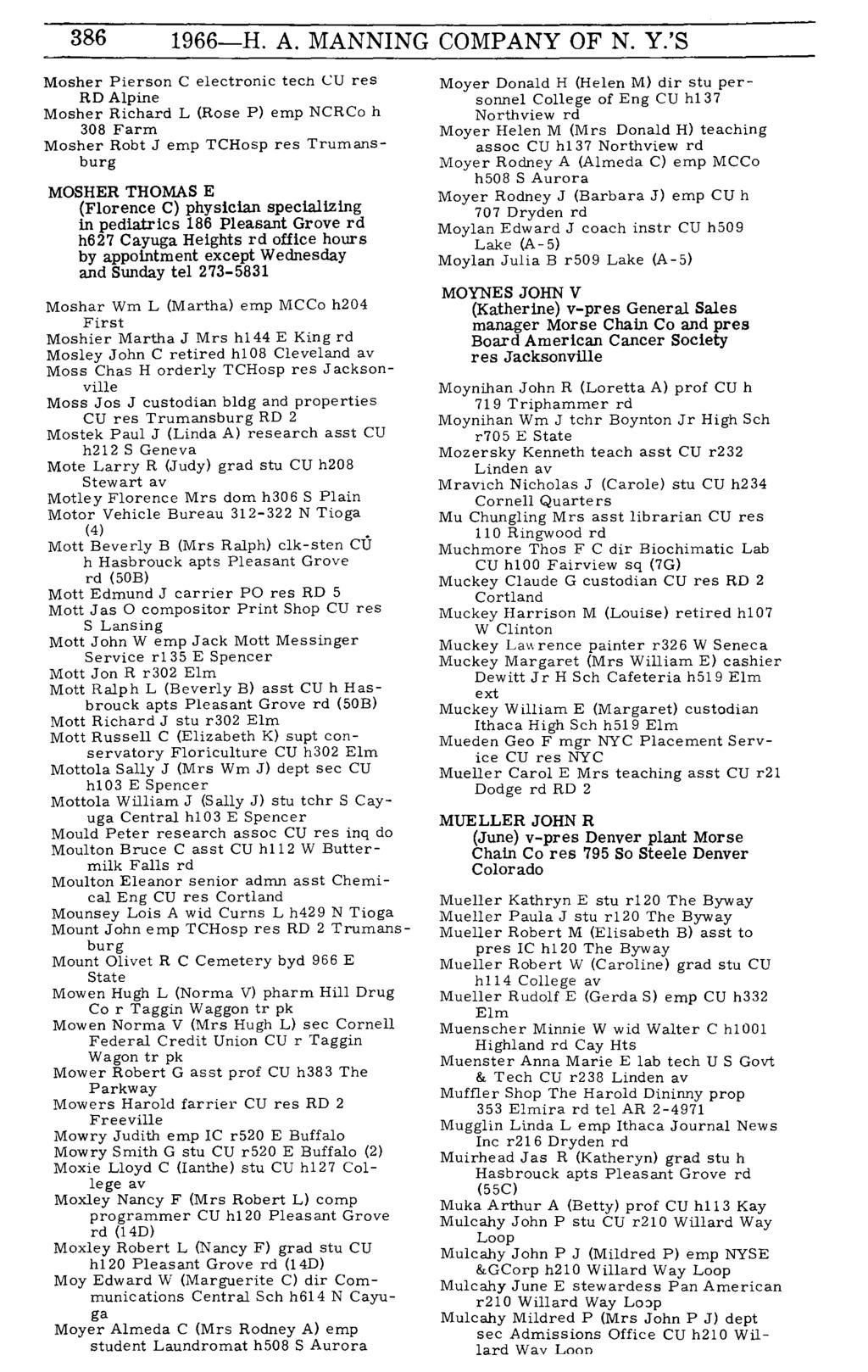 386 1966-H. A. MANNING COMPANY OF N. Y.
