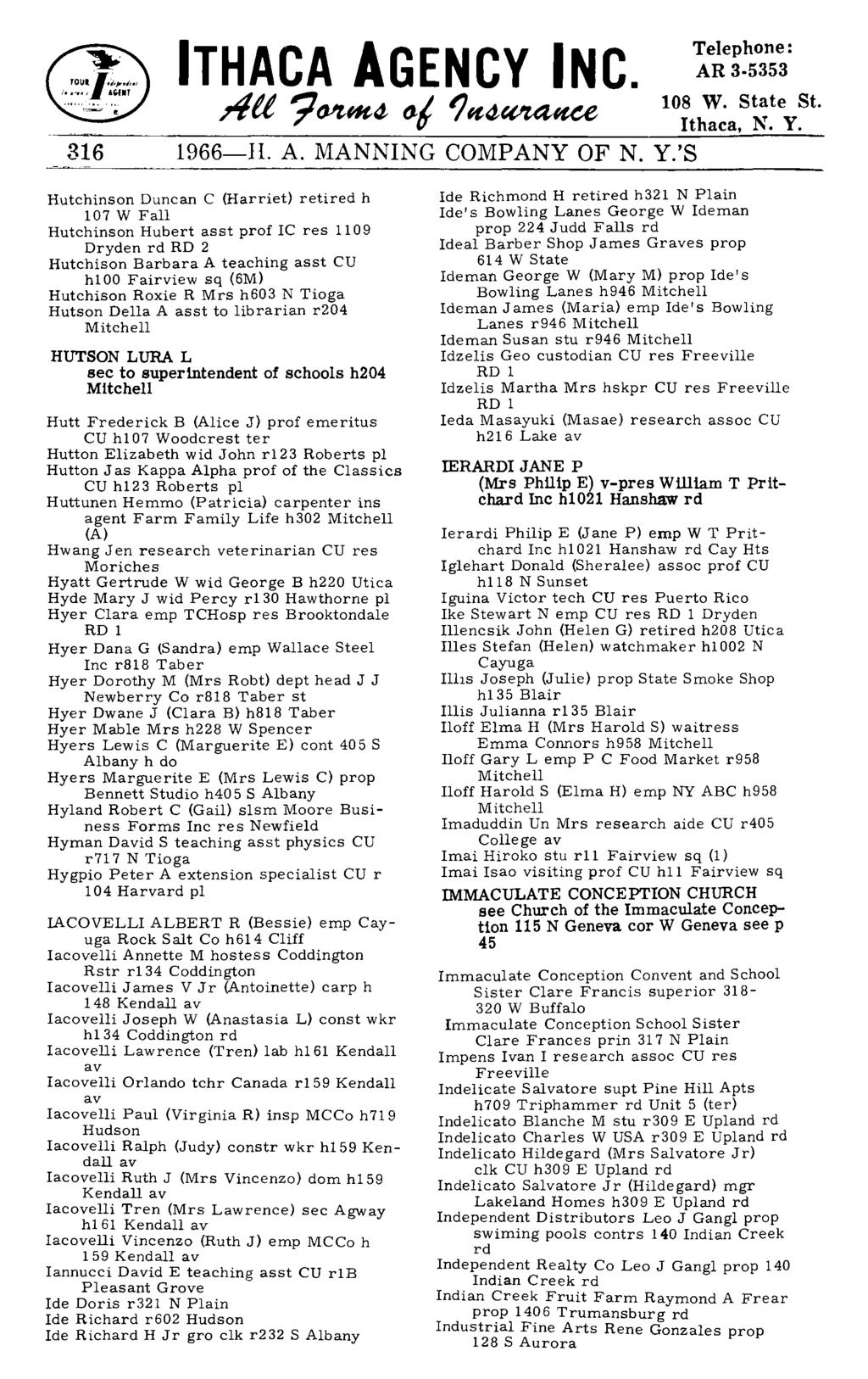 316 1966-11. A. MANNING COMPANY OF N. Y.