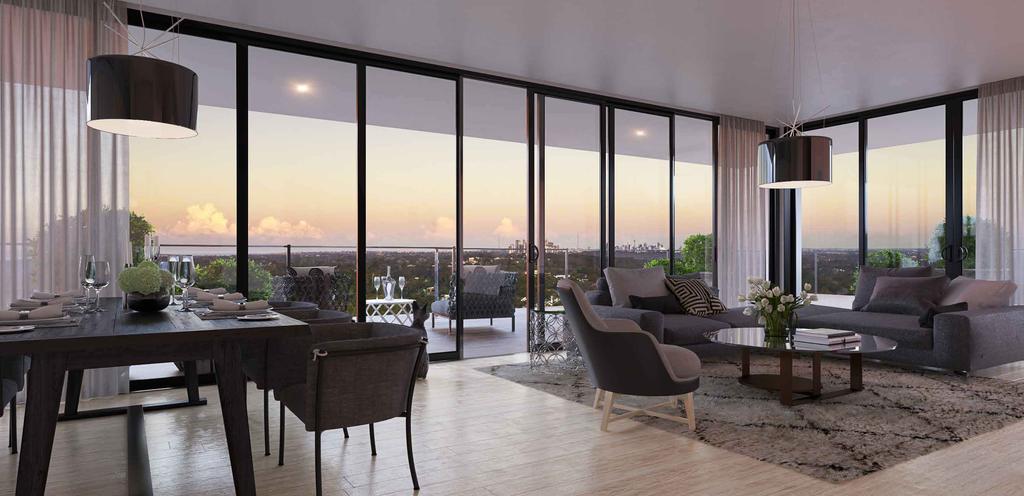 Comfort and Sophistication Feel nestled and protected whilst taking in the unrivalled sweeping vistas of the Chatswood and Sydney skylines that lood the southeasterly aspects of the residences.
