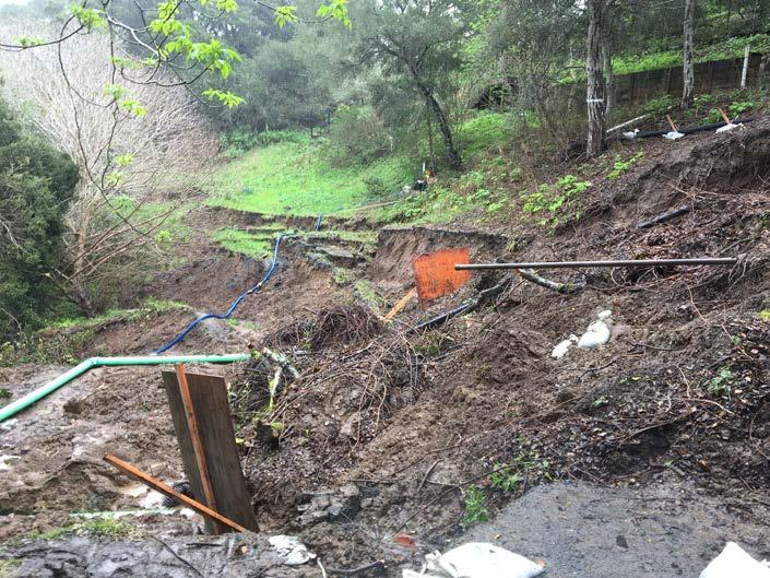 15, 2017: District maintenance staff responded to a mudslide that damaged a section of the District