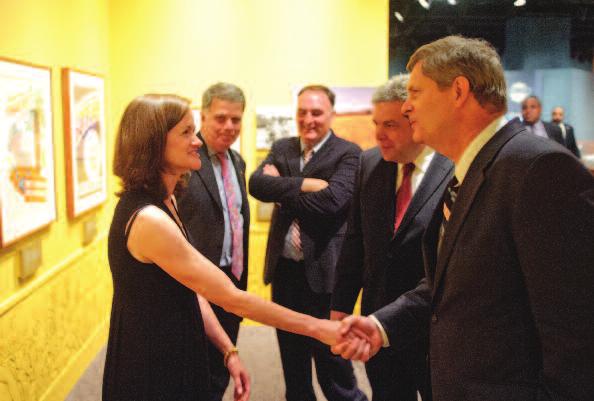 Curator Alice Kamps welcomes Secretary of Agriculture Tom Vilsack, with the Archivist, José Andrés, and Marvin Pinkert. PHOTO BY ALEXANDER MOROZOV FOUNDATION SUPPORTS WHAT S COOKING, UNCLE SAM?