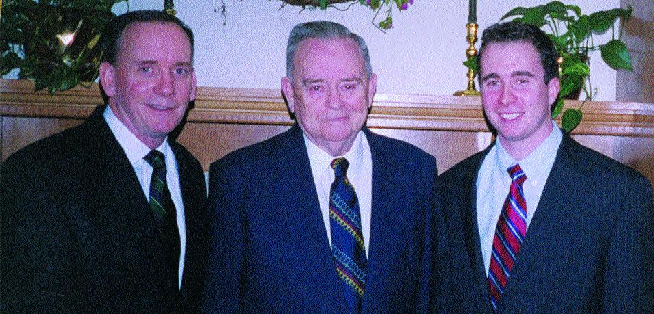 Tim O Brien. Three Generations The popularity of showcasing alumni legacies continues with this photo of Philip J. Kinney 50, Oxford, N.J., (center) with his son, Philip J. Kinn e y, Jr.