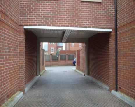 An alternative (and successful) approach to rear parking courts was taken at one development where small amounts of housing had been included within the courts to facilitate natural surveillance.