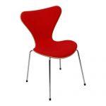 00 (310374) Arne Jacobsen chair model 3107 with front padding of red