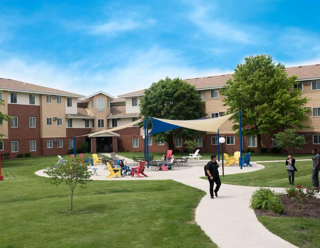 Campus View Student Housing Complex Benefits of living at Campus View Student Housing: Completely furnished with beds, desks, dressers, couches, tables, chairs Stove, refrigerator,