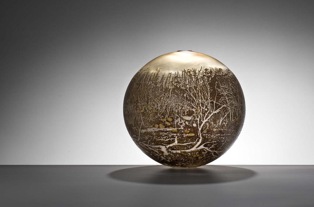 DARGALS TRAIL 2015 blown glass with glass powder & silver leaf surfaces,