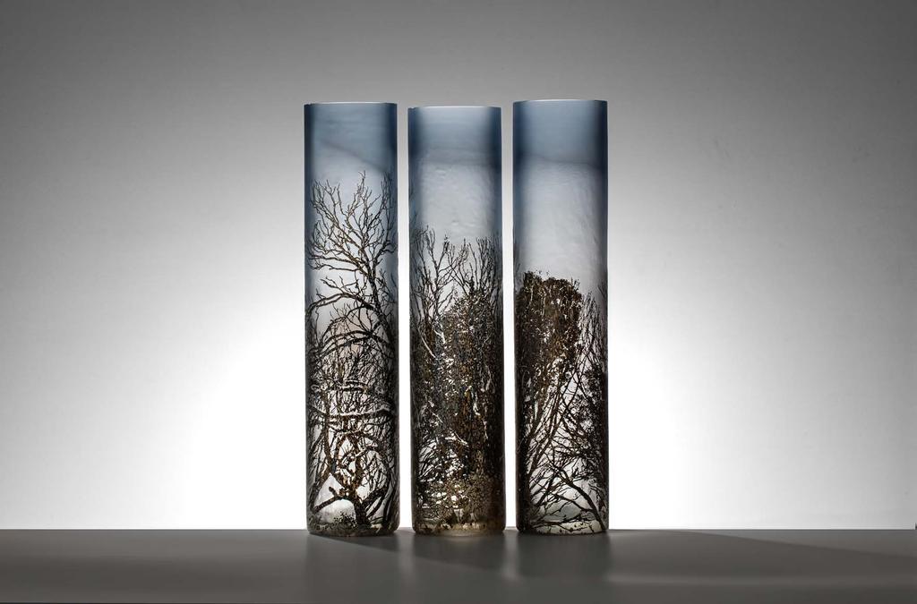 PRETTY VALLEY 2015 blown glass with glass powder & silver leaf surfaces,