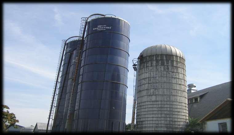 Grain Bins and Silo Everett Farm Hillsborough Township (Preserved 1994) Owned by Tom Everett, Founding